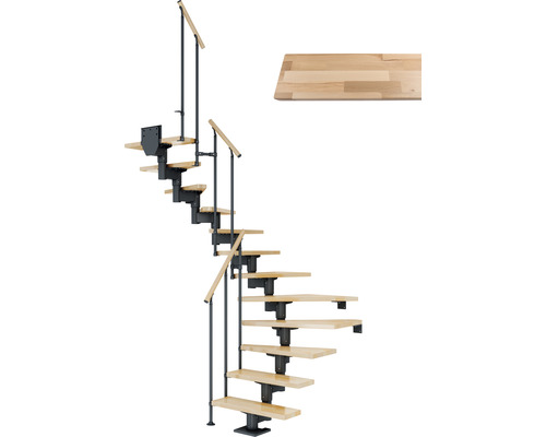 Pertura Mittelholmtreppe Chiron anthrazit 75 cm Stabgeländer Buche Leimholz Lackiert 13 Stück Stufen - 14 Steigungen Pertura Mittelholmtreppe Chiron anthrazit 75 cm Stabgeländer Buche Leimholz Lackiert 13 Stück Stufen - 14 Steigungen