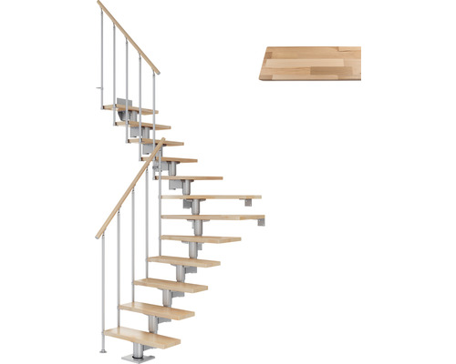 Pertura Mittelholmtreppe Chiron Perlgrau 75 cm Stabgeländer Buche Leimholz Lackiert 14 Stufen 15 Steigungen Pertura Mittelholmtreppe Chiron Perlgrau 75 cm Stabgeländer Buche Leimholz Lackiert 14 Stufen 15 Steigungen