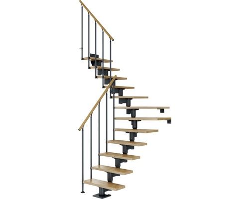 Pertura Mittelholmtreppe Chiron anthrazit 75 cm Stabgeländer Eiche Lackiert 14 Stück Stufen - 15 Steigungen Pertura Mittelholmtreppe Chiron anthrazit 75 cm Stabgeländer Eiche Lackiert 14 Stück Stufen - 15 Steigungen