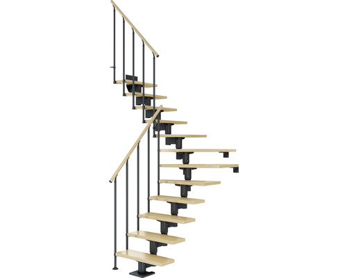 Pertura Mittelholmtreppe Chiron anthrazit 75 cm Stabgeländer Ahorn Leimholz Lackiert 13 Stück Stufen - 14 Steigungen Pertura Mittelholmtreppe Chiron anthrazit 75 cm Stabgeländer Ahorn Leimholz Lackiert 13 Stück Stufen - 14 Steigungen