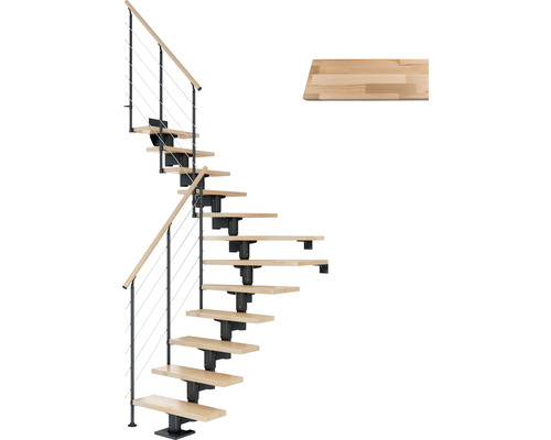 Pertura Mittelholmtreppe Chiron Anthrazit 75 cm Relinggeländer Buche Leimholz Lackiert 12 Stufen 13 Steigungen Pertura Mittelholmtreppe Chiron Anthrazit 75 cm Relinggeländer Buche Leimholz Lackiert 12 Stufen 13 Steigungen