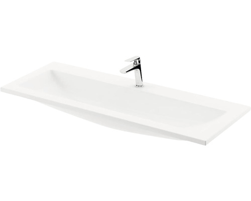 Vasque pour meuble RAVAK Clear 800 x 380 mm blanc brillant Gelcoat XJJ01180000 Lavabo blanc avec robinet