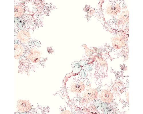 Papier peint panoramique intissé 115279 Laura Ashley Birtle 6 pces 300 x 280 cm Papier peint avec motif d''oiseau et de fleurs