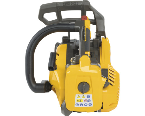 Vue détaillée d''une tronçonneuse jaune