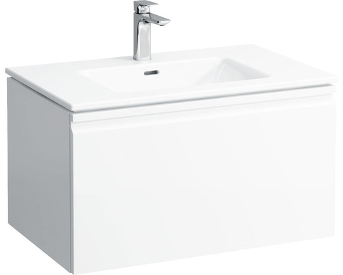 Lavabo avec meuble bas LAUFEN PRO S-80 IS lxhxp 80x46x50 cm couleur de façade blanc brillant H8609644751041 Lavabo avec meuble bas LAUFEN PRO S-80 IS lxhxp 80x46x50 cm couleur de façade blanc brillant H8609644751041