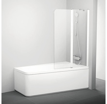 Badewanne mit Duschwand für den Spritzschutz