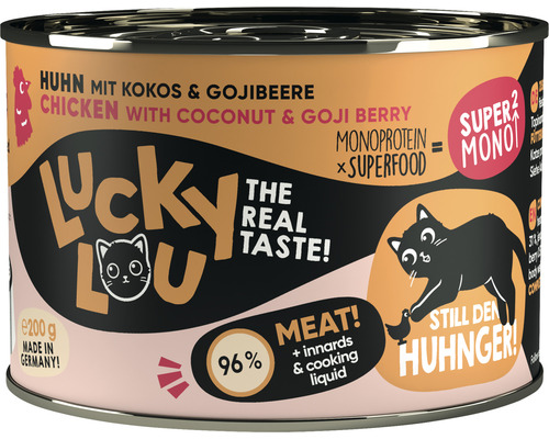 Pâtée pour chats LuckyLou SuperMono poulet 200g