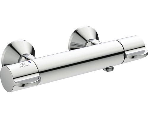 Robinet de douche avec thermostat Ideal Standard Ceraplus Safe chrome A6872AA Mitigeur thermostatique de douche pour montage mural