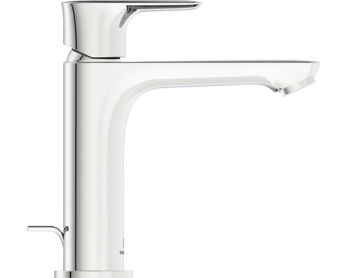 Mitigeur de lavabo brillant en métal