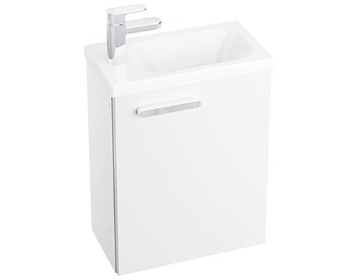 Meuble sous-lavabo blanc avec robinet