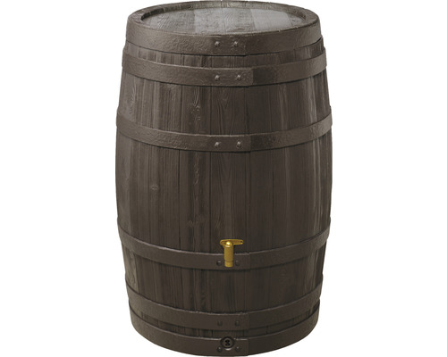 Regentonne in Holzfassoptik mit Auslaufhahn