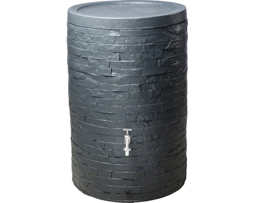 Récupérateur d''eau de pluie avec robinet et aspect pierre