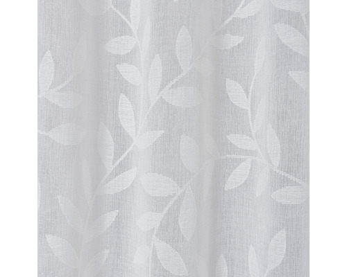 Tissu de rideau blanc avec motif de feuilles