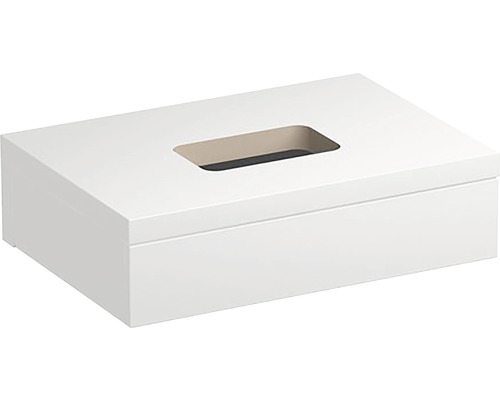 Meuble sous-vasque RAVAK SD Formy lxhxp 80x22x55 cm blanc haute brillance Boîte à mouchoirs blanche avec ouverture rectangulaire