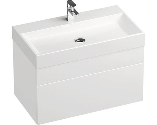 Waschtischunterschrank RAVAK SD Natural BxHxT 80x45x45 cm weiss hochglanz Waschtisch mit Unterschrank und Armatur
