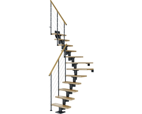 Pertura Mittelholmtreppe Spiros anthrazit 65 cm Relinggeländer Eiche Lackiert 12 Stück Stufen - 13 Steigungen Pertura Mittelholmtreppe Spiros anthrazit 65 cm Relinggeländer Eiche Lackiert 12 Stück Stufen - 13 Steigungen