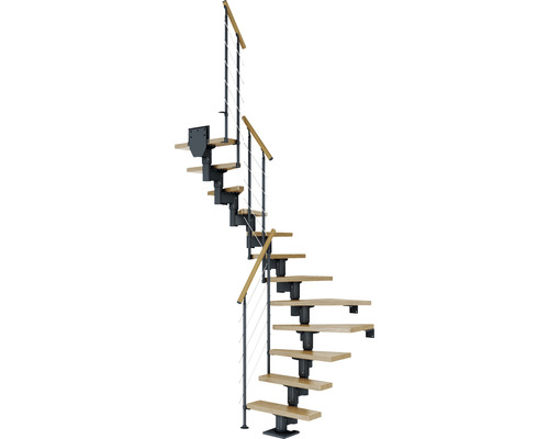 Pertura Mittelholmtreppe Spiros anthrazit 65 cm Relinggeländer Eiche Lackiert 12 Stück Stufen - 13 Steigungen Pertura Mittelholmtreppe Spiros anthrazit 65 cm Relinggeländer Eiche Lackiert 12 Stück Stufen - 13 Steigungen
