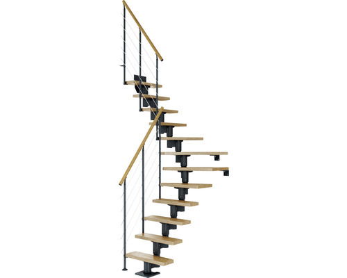 Pertura Mittelholmtreppe Spiros anthrazit 75 cm Relinggeländer Eiche Lackiert 13 Stück Stufen - 14 Steigungen Pertura Mittelholmtreppe Spiros anthrazit 75 cm Relinggeländer Eiche Lackiert 13 Stück Stufen - 14 Steigungen