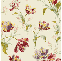 Motif avec fleurs et feuilles de tulipes