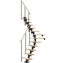 Escalier gain de place avec marches en bois et rampe