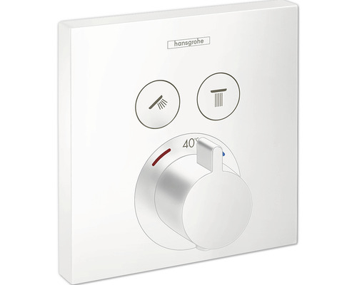 Thermostat de douche encastré hansgrohe ShowerSelect blanc mat 15763700