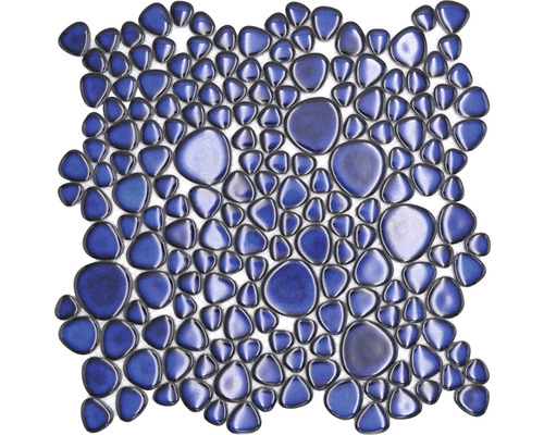 Keramikmosaik XKM 451N kobaldblau matt 27.5x27.5 cm Mosaikfliese mit unregelmäßigen, abgerundeten Formen