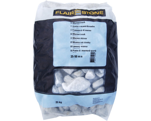 FLAIRSTONE Marmorbruch Wolken-Weiss 25-50 mm 25 kg