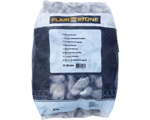 Gravillons de marbre FLAIRSTONE bleu Danube 25-50 mm 25 kg