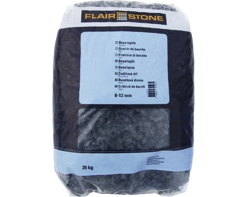 FLAIRSTONE Basaltsplitt schwarz 8-12 mm 25 kg