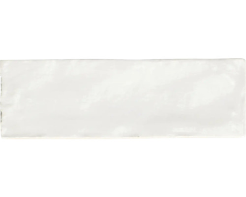 Steingut Wandfliese Riad white 6,5x20 cm
