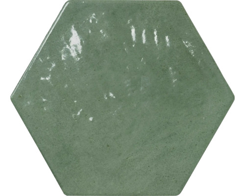 Steingut Wandfliese Riad hexa green 16,2x18,5 cm