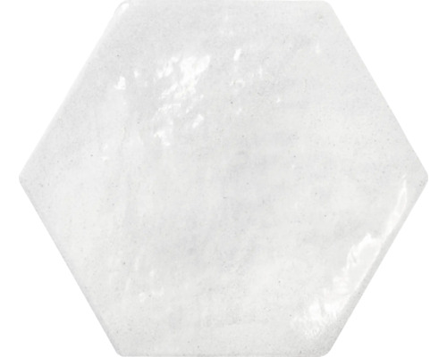 Steingut Wandfliese Riad hexa white 16,2x18,5 cm