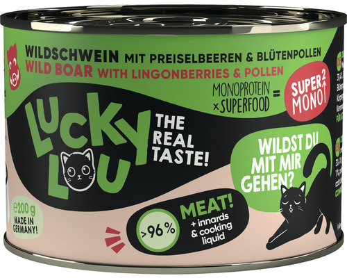 Katzenfutter nass LuckyLou SuperMono Wildschw 200 g