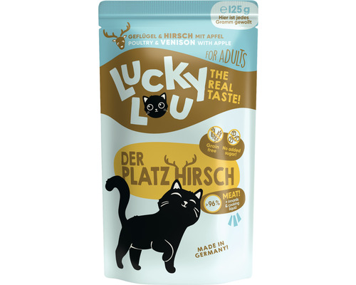 Pâtée pour chats LuckyLou volaille et cerf 125 g