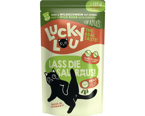 Pâtée pour chats Lucky Lou bœuf et sanglier 125 g