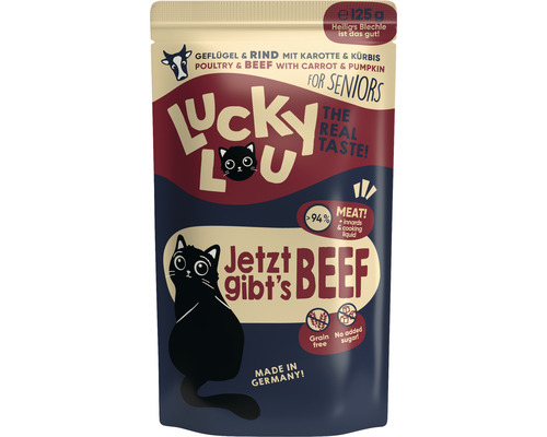 Pâtée pour chats LuckyLou Senior volaille et bœuf 125 g