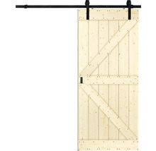 Porte coulissante en bois avec ferrures
