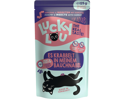 Pâtée pour chats LuckyLou volaille et insectes 125 g