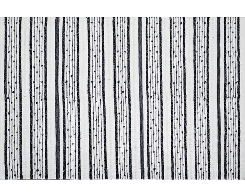 Tapis de chiffon taches blanc/noir 140x200 cm