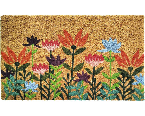 Paillasson en fibre de noix de coco Flowers multi color 40x60 cm