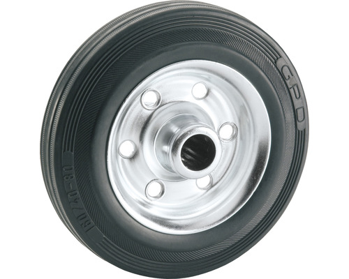 Roue avec bandage en caoutchouc et jante métallique