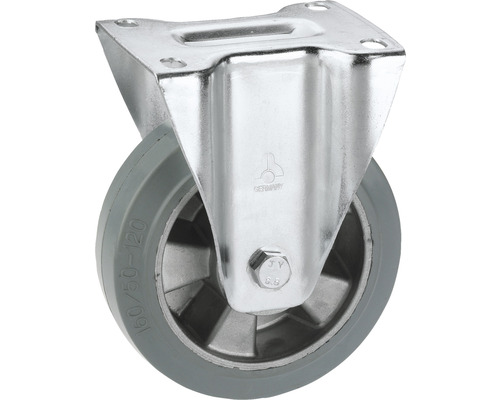 Tarrox Élastique roulette fixe 160 mm plaque 140x110 mm, sans trace gris