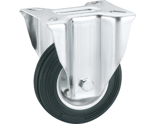 Roue pivotante avec boîtier en acier et roue en caoutchouc