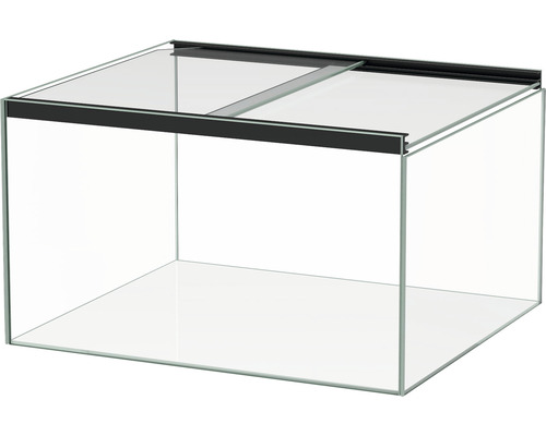 Leeres Glas-Terrarium mit Schiebeabdeckung