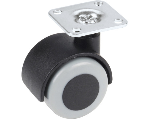 Roue de meuble avec plaque de montage