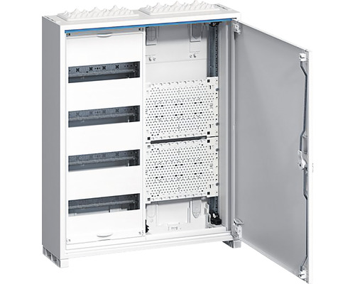 Répartiteur de bus en saillie, 48 modules, IP44, blanc pur, l: 550mm h: 650mm p: 161mm, courant nominal: 125 A, nombre de rangées: 4, nombre de champs: 2, nombre de profilés chapeau: 4