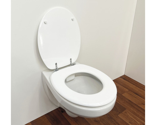 WC suspendu à fond creux avec siège de toilette ouvert