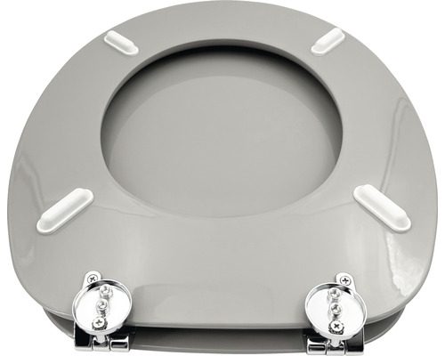 Abattant de WC avec charnières et fixation chromées