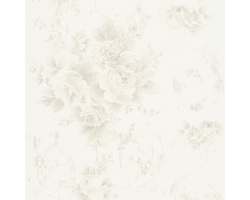 Papier peint intissé 30647-2 Romantica bouquet de fleurs argent