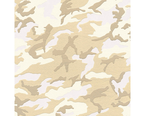 Papier peint intissé 3694-20 Boys & Girls camouflage crème/beige Papier peint à motif camouflage